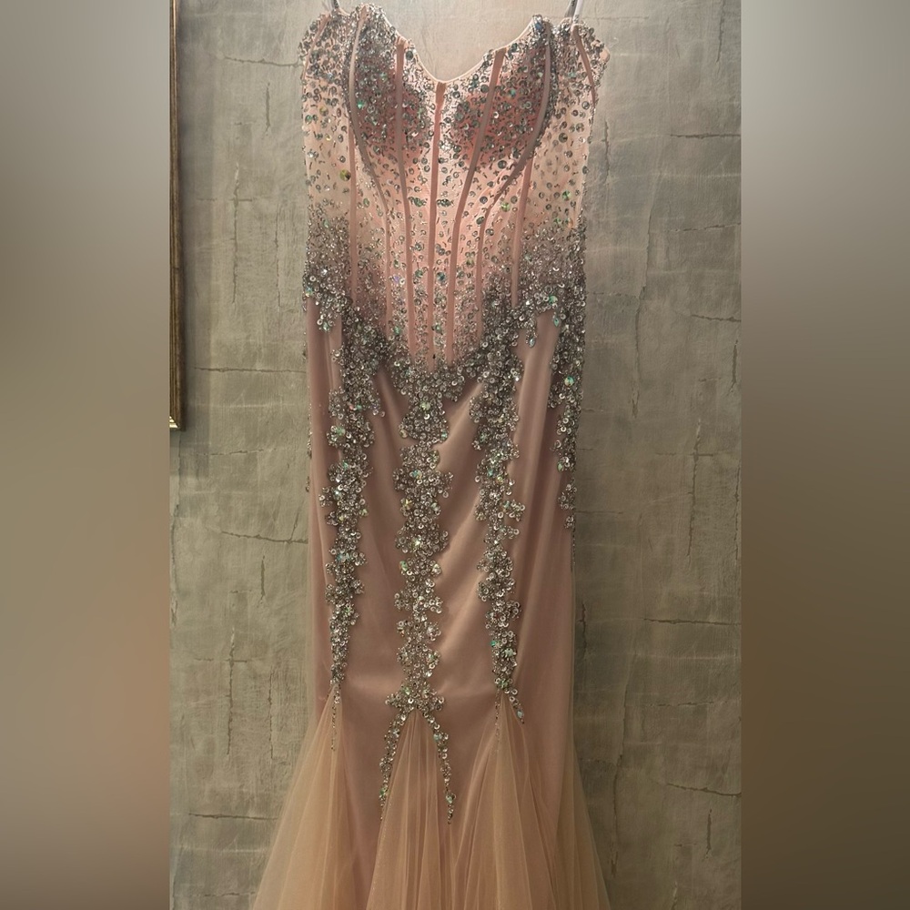 Jovani Pink Rhinestone Dress